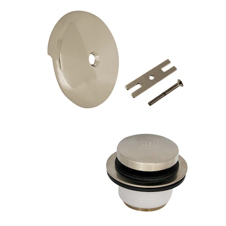 Danco Danco 2-3/4 in. Brushed Nickel Gray Round Brass Overflow Plate 89237A